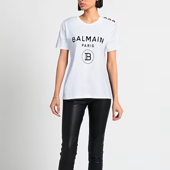 Balmain three-button logo-print T-shirt size Medium - Picture 4 of 6